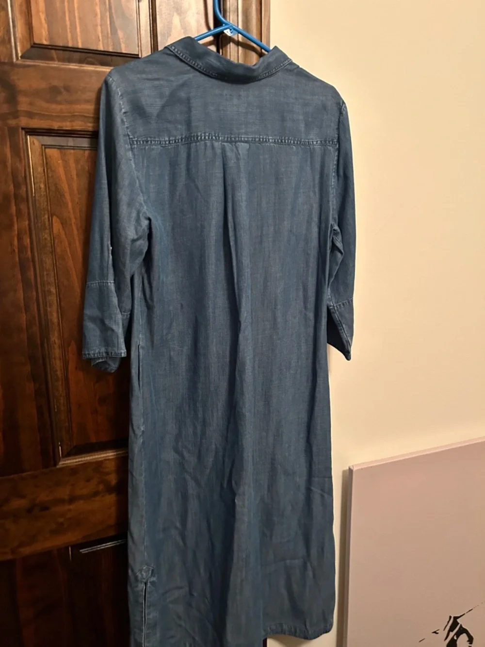 Chico's Denim-Style Midi Shirt Dress in Blue - Picture 6 of 8